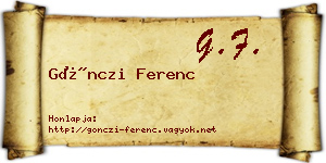 Gönczi Ferenc névjegykártya