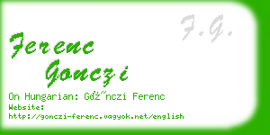 ferenc gonczi business card